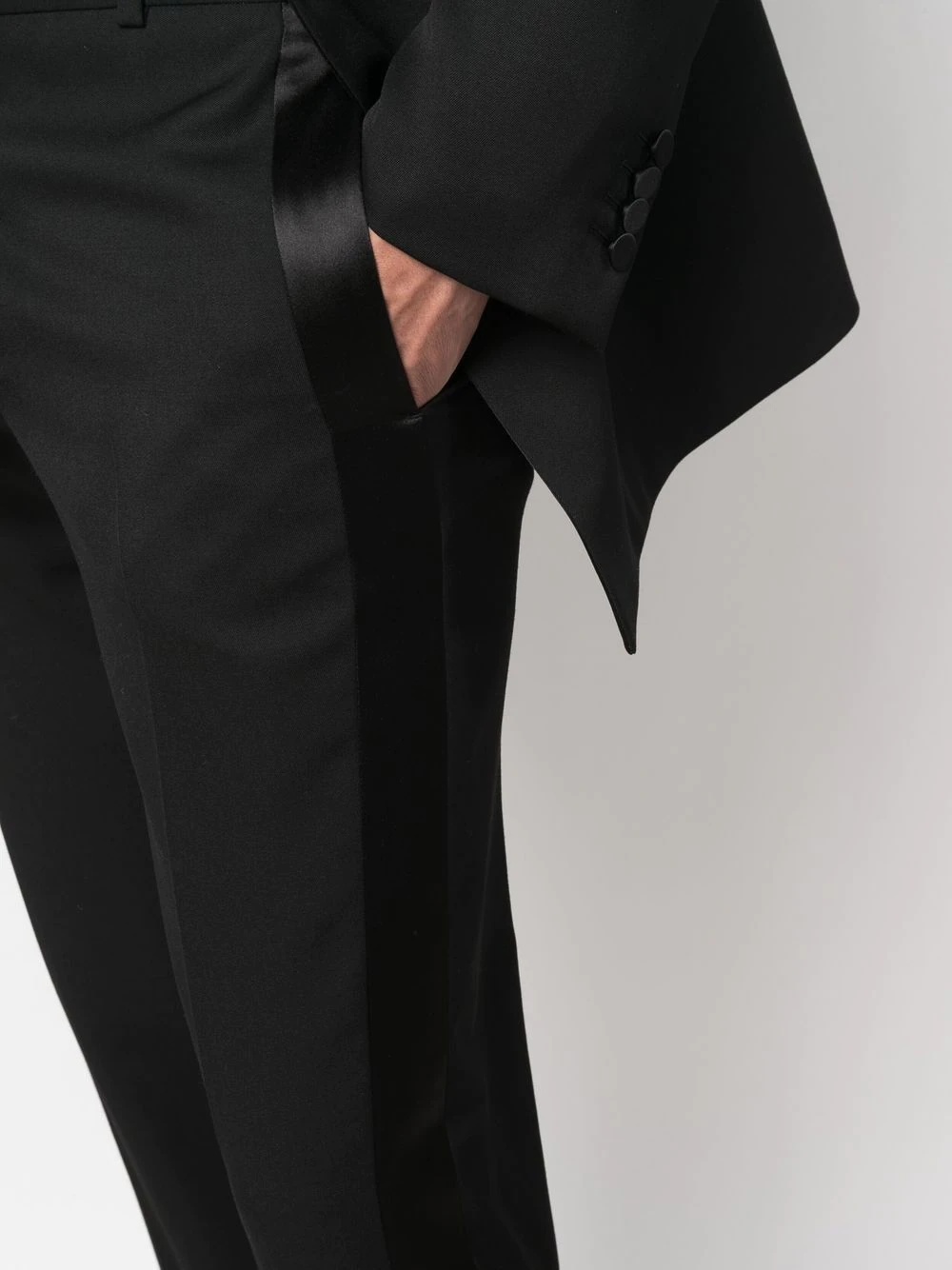 silk side panel tailored trousers - 5