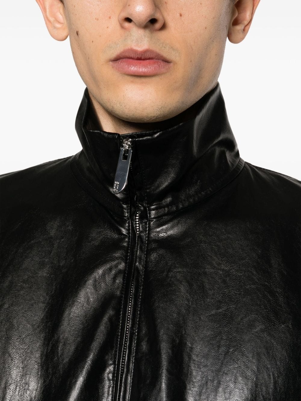 high-shine faux-leather jacket - 6