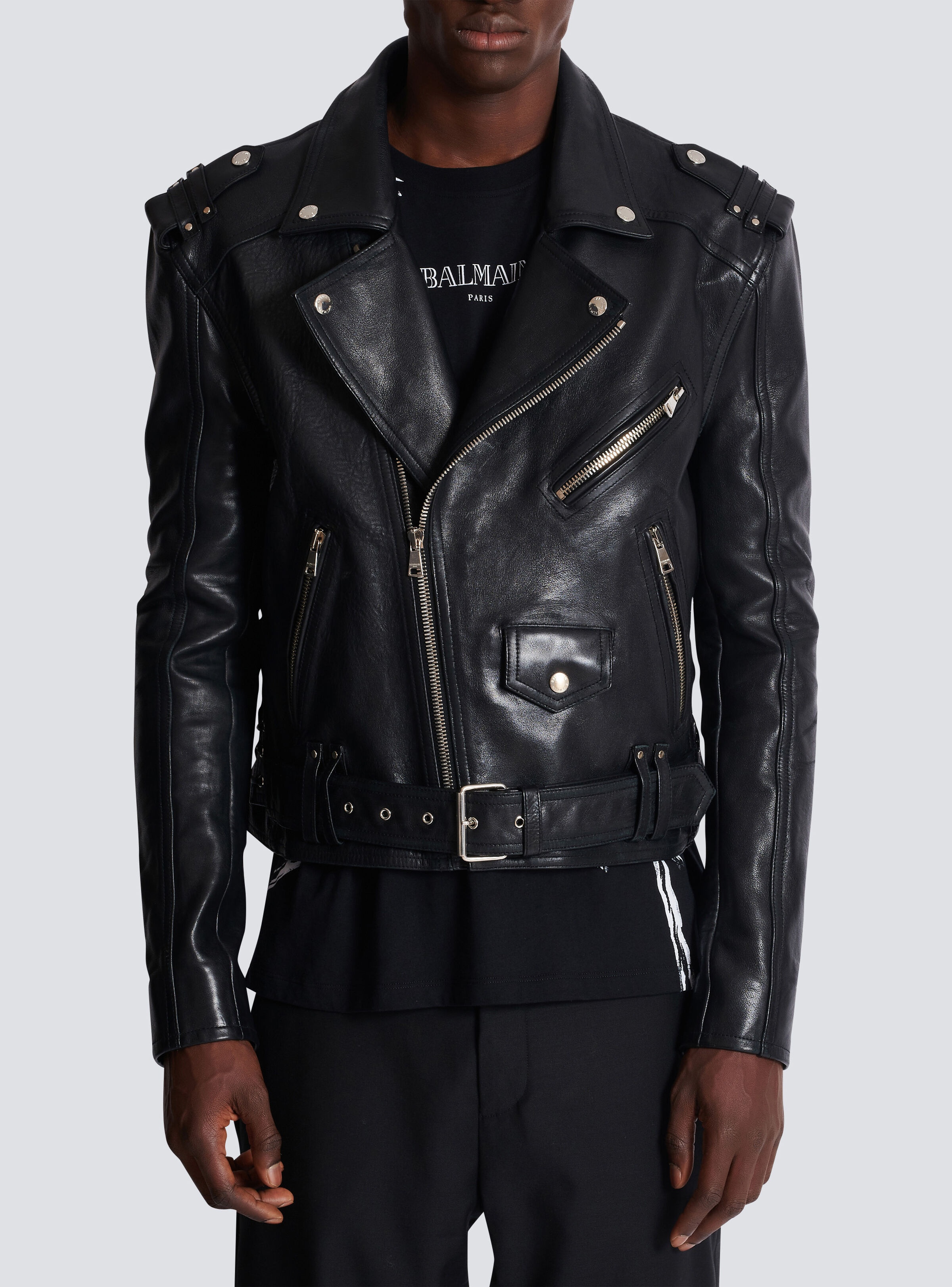 Calfskin biker jacket - 5