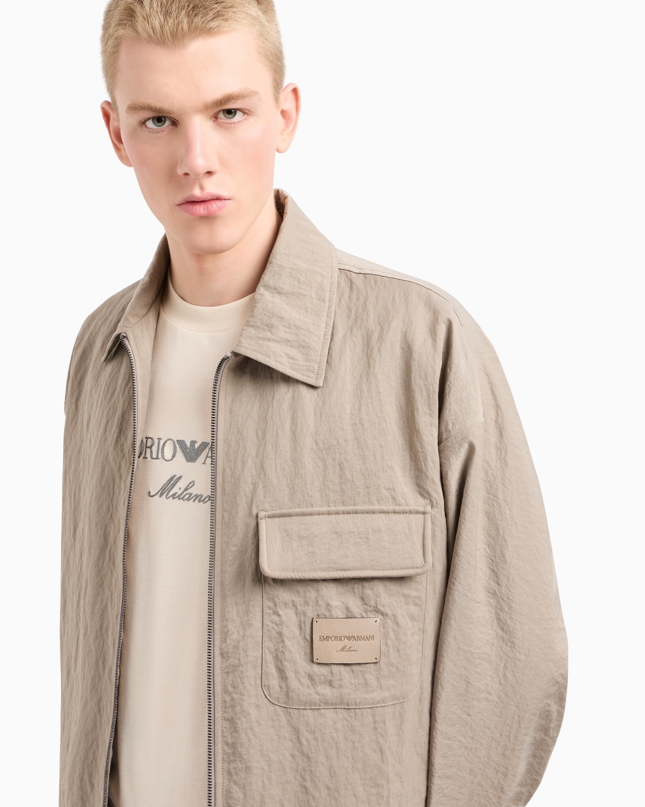 CRINKLE NYLON BLOUSON WITH ZIP - 5