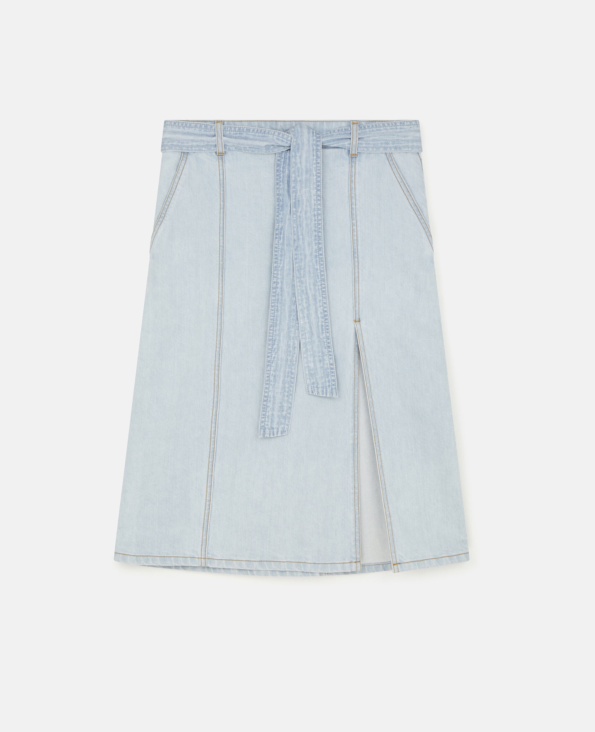 Belted Denim Skirt - 1