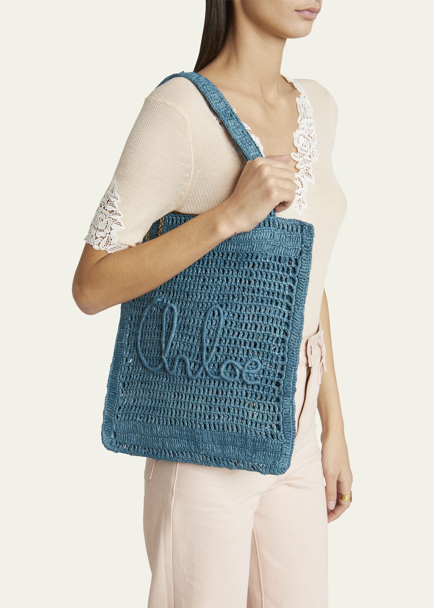Summer Banana Tote Bag in Crochet Fabric - 2