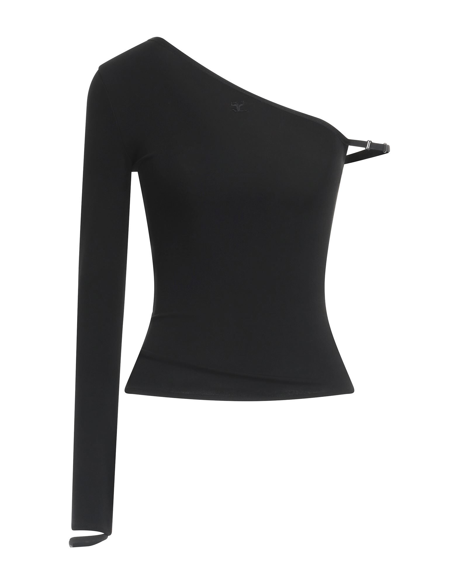Black Women's One-shoulder Top - 1