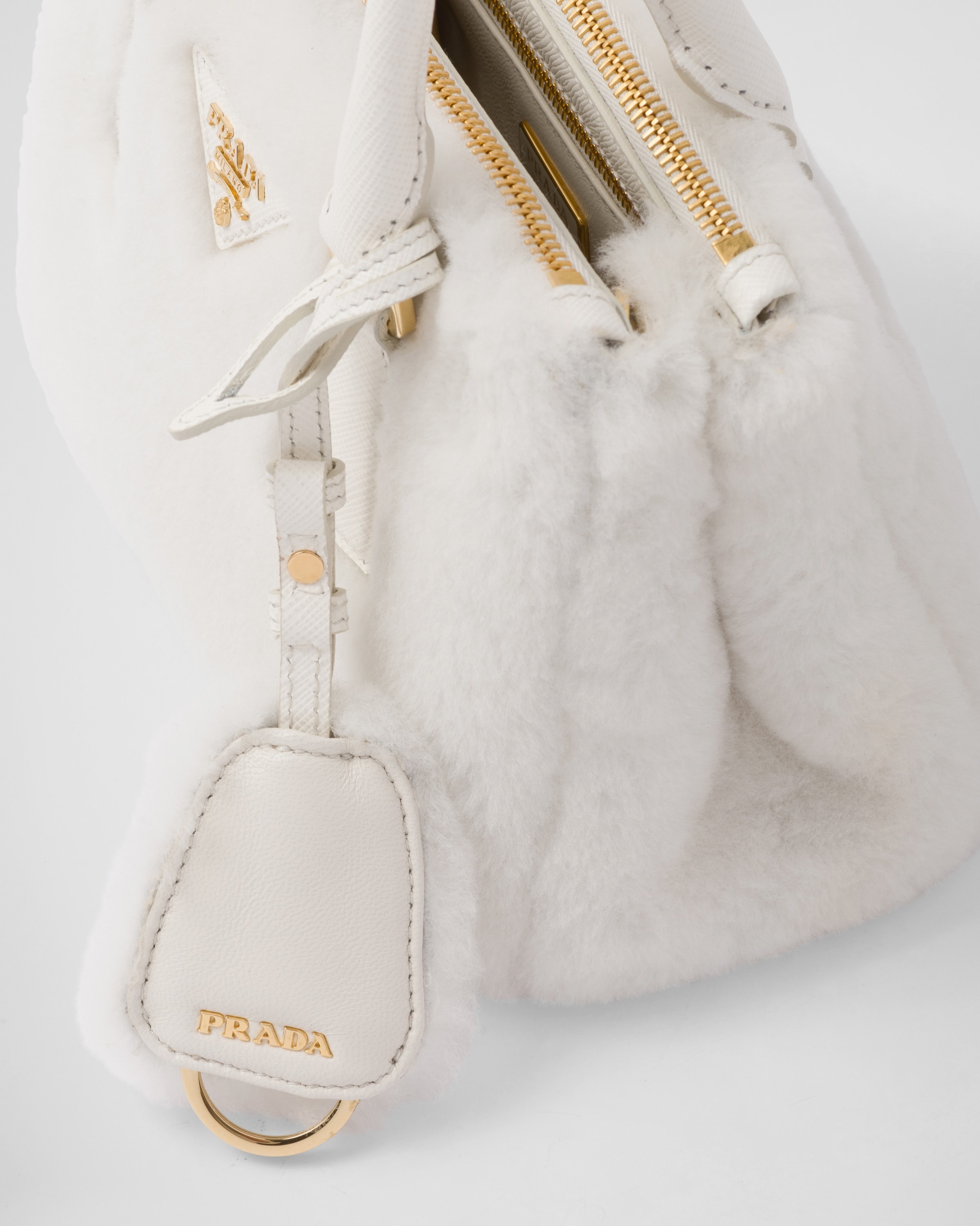 Prada Galleria shearling mini-bag - 6