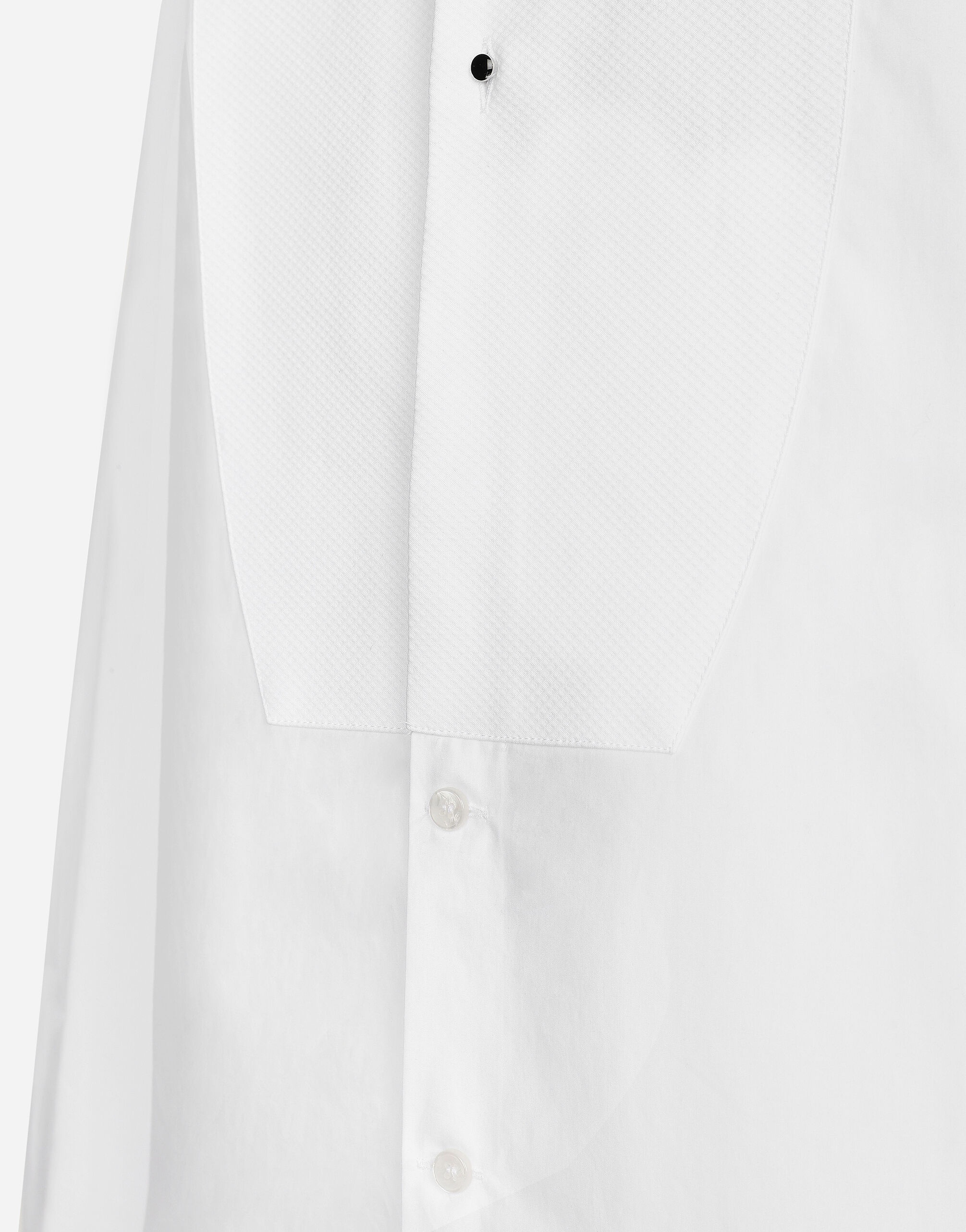 Cotton tuxedo shirt with piqué shirt front - 11