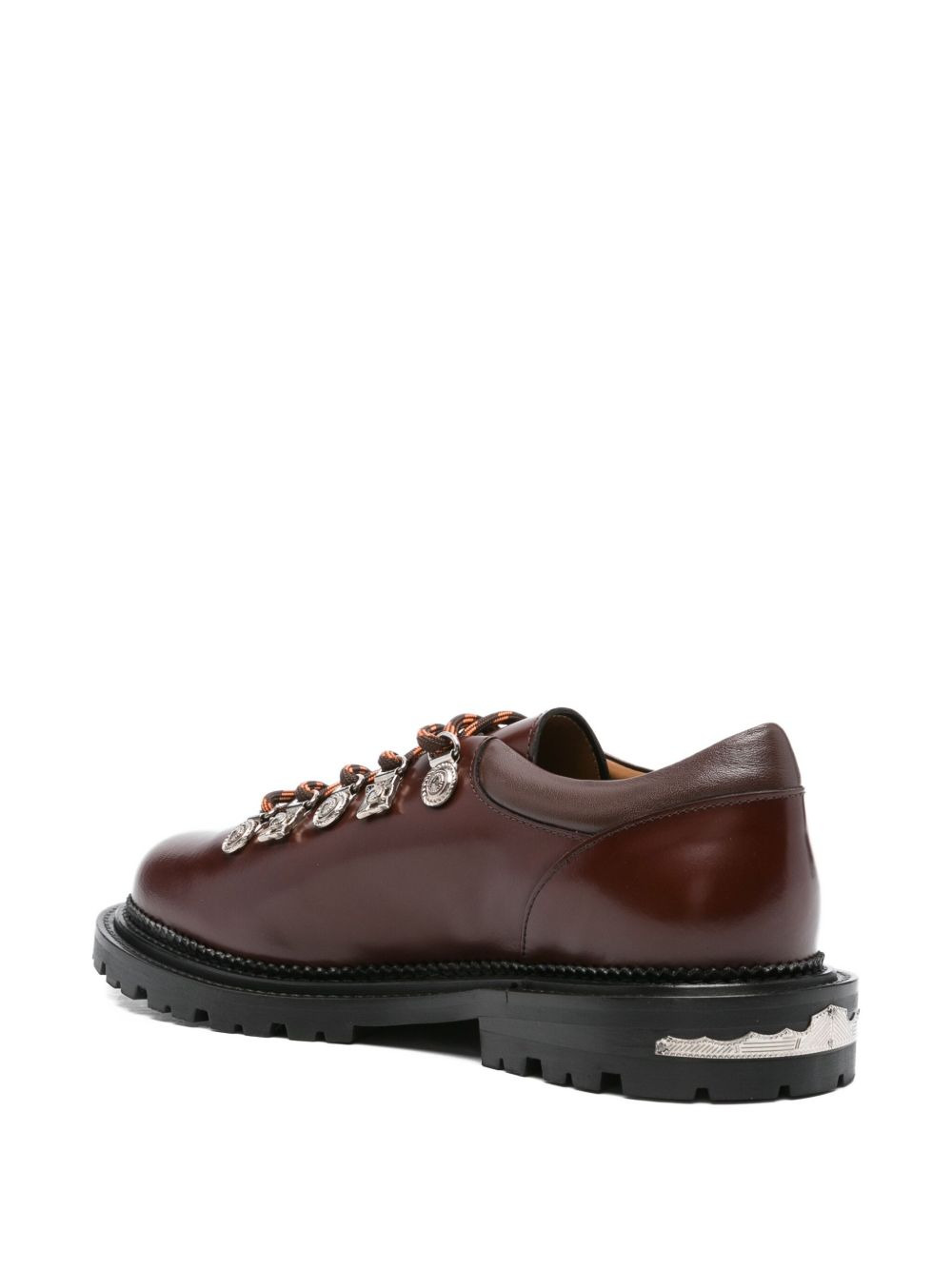 lace-up leather derby shoes - 3