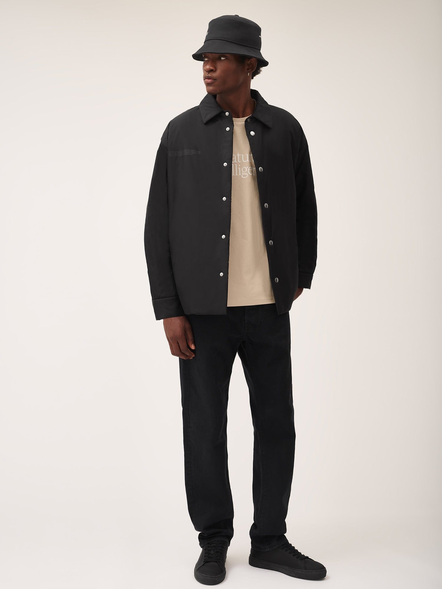 Mens Flower-Warmth Padded Overshirt - Black - 3