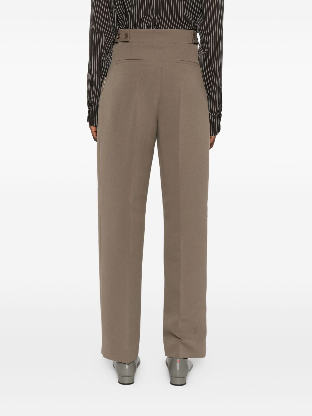pleated buttoned trousers - 4