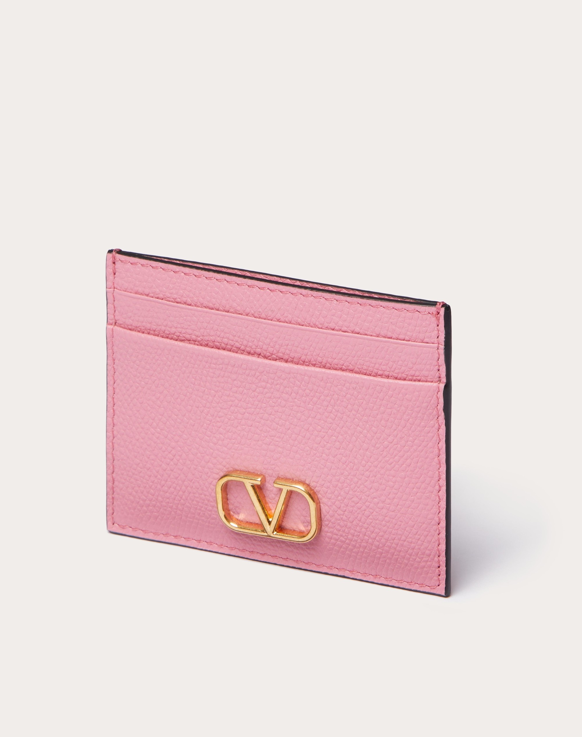 VLOGO SIGNATURE GRAINY CALFSKIN CARDHOLDER - 4