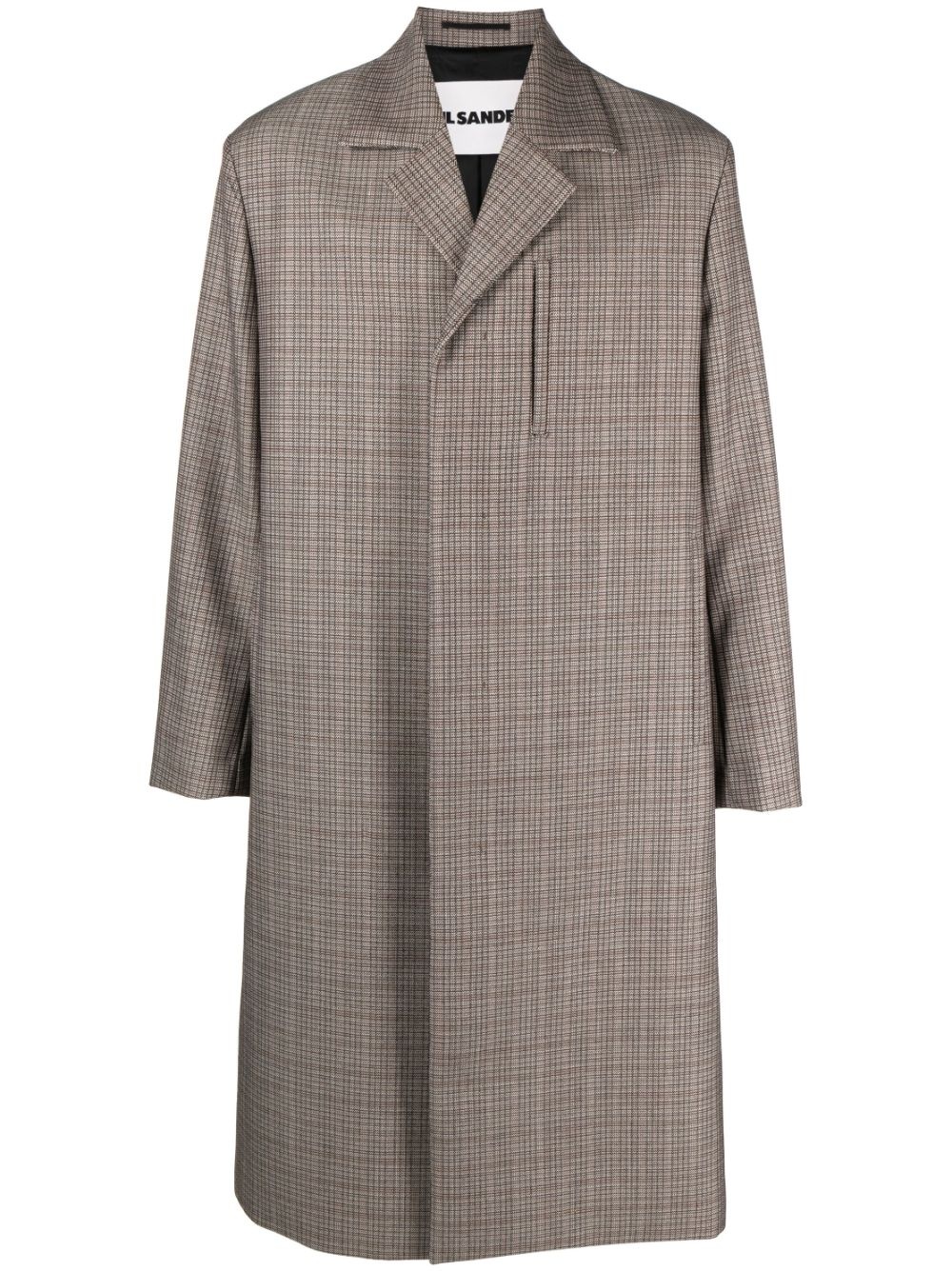 checked wool coat - 1