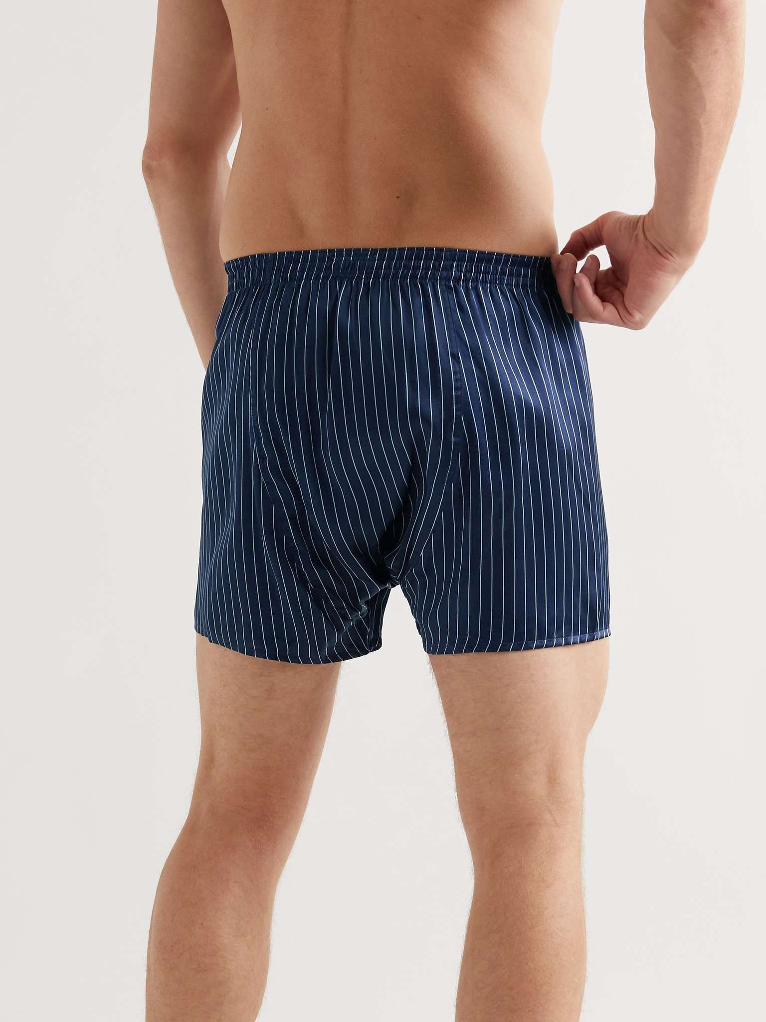 Striped Silk Boxer Shorts - 3