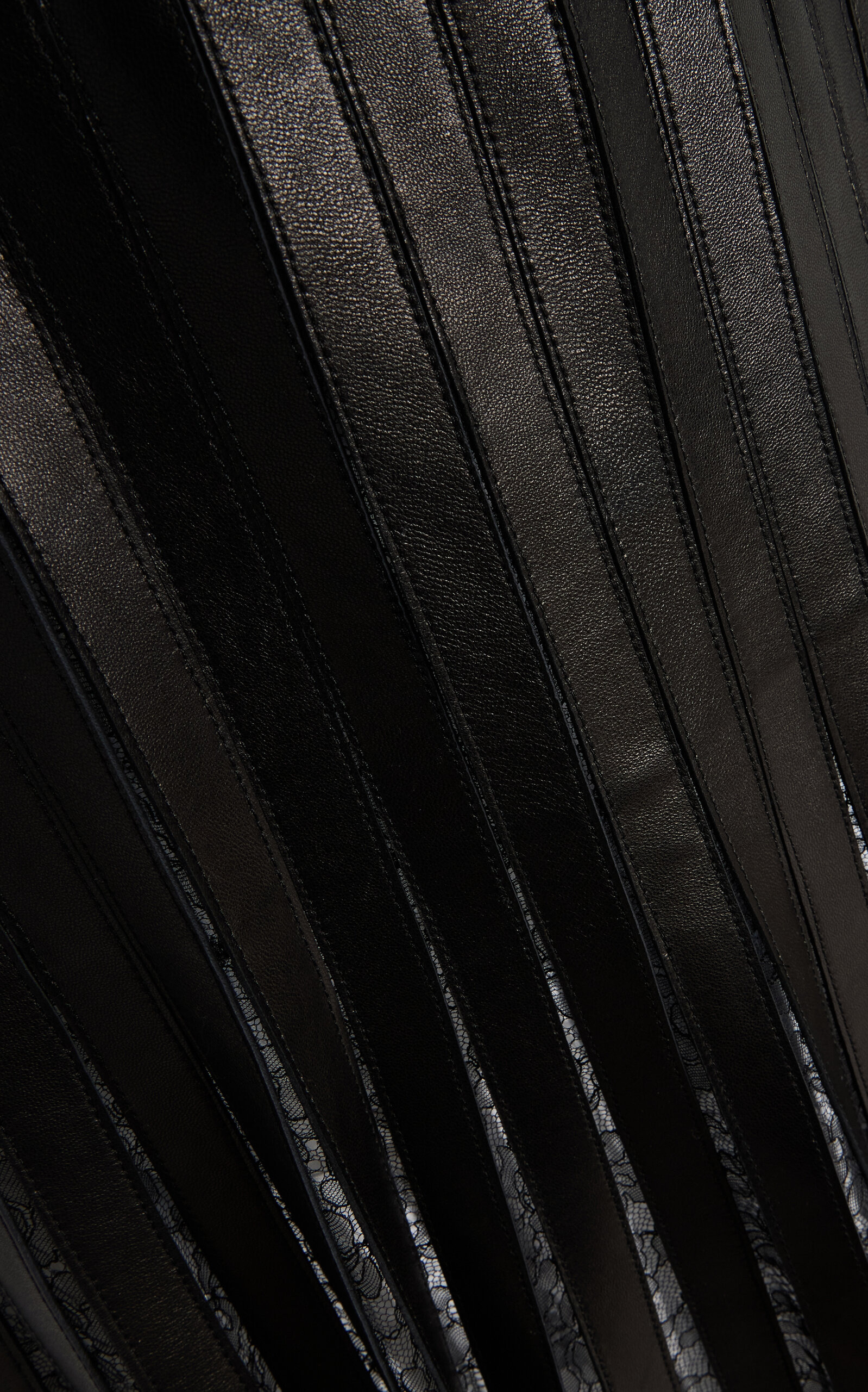 The Alix Strip-Detailed Leather Midi Skirt black - 7