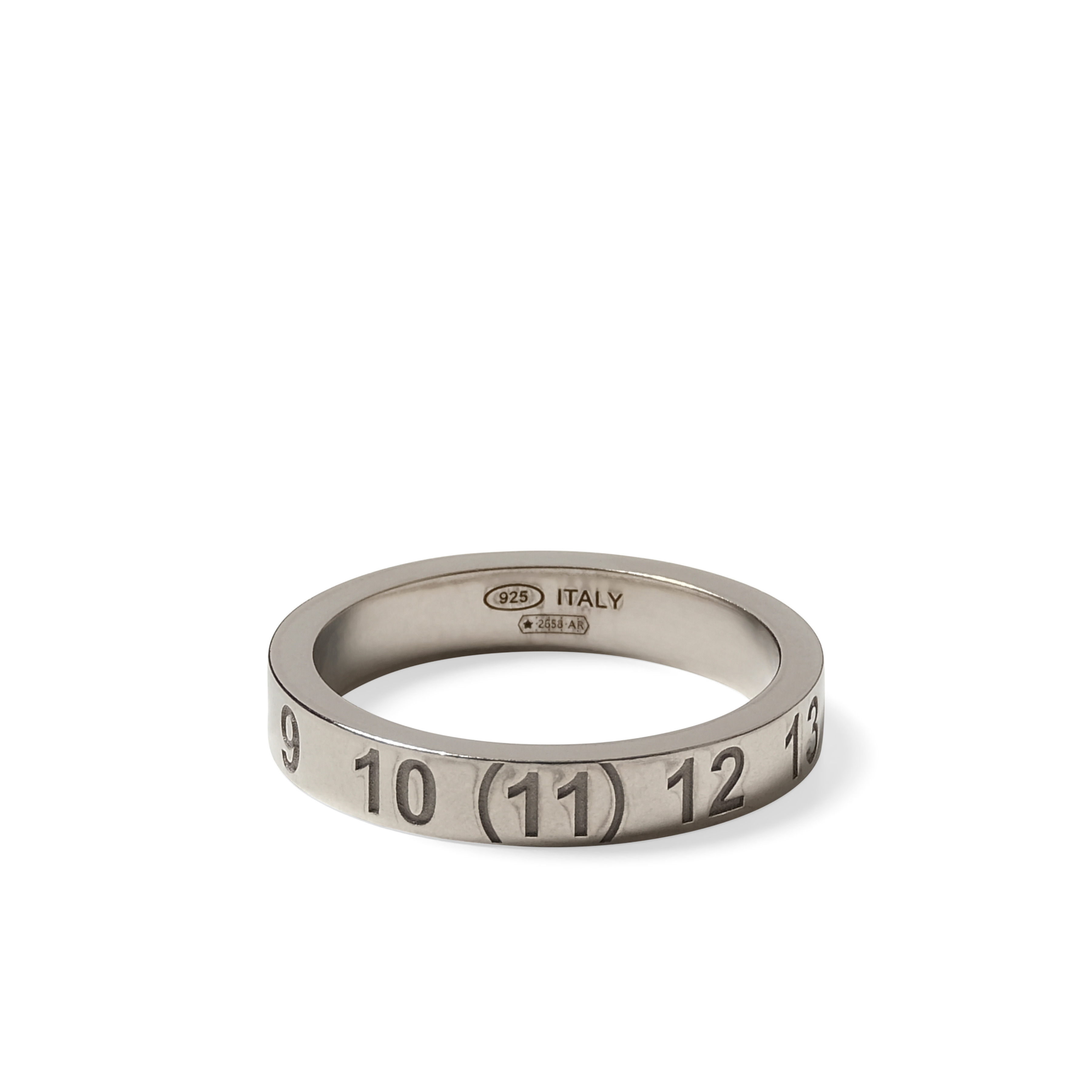 Maison Margiela Numerical 4mm Ring in Silver | marais