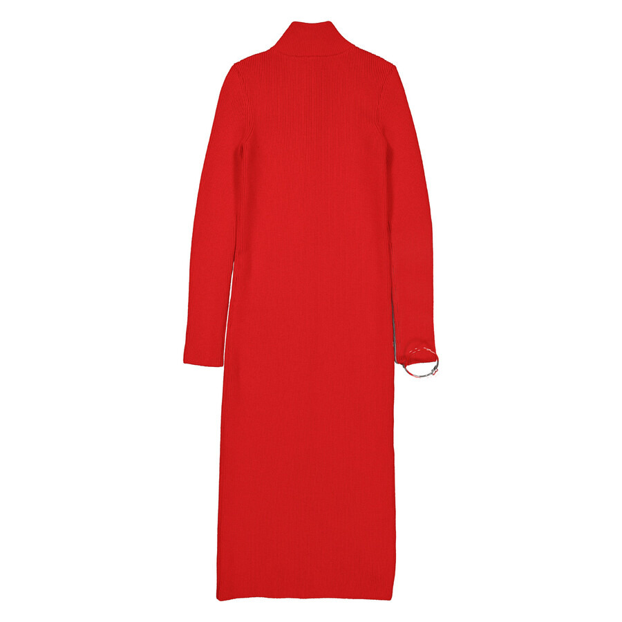 Loewe Vermillion Wool-Blend Zip-Up Midi Dress, Size X-Small - 2