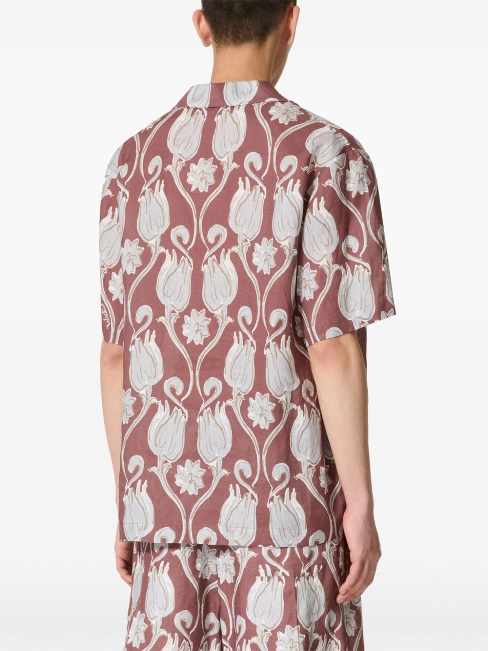 graphic-print linen T-shirt - 4