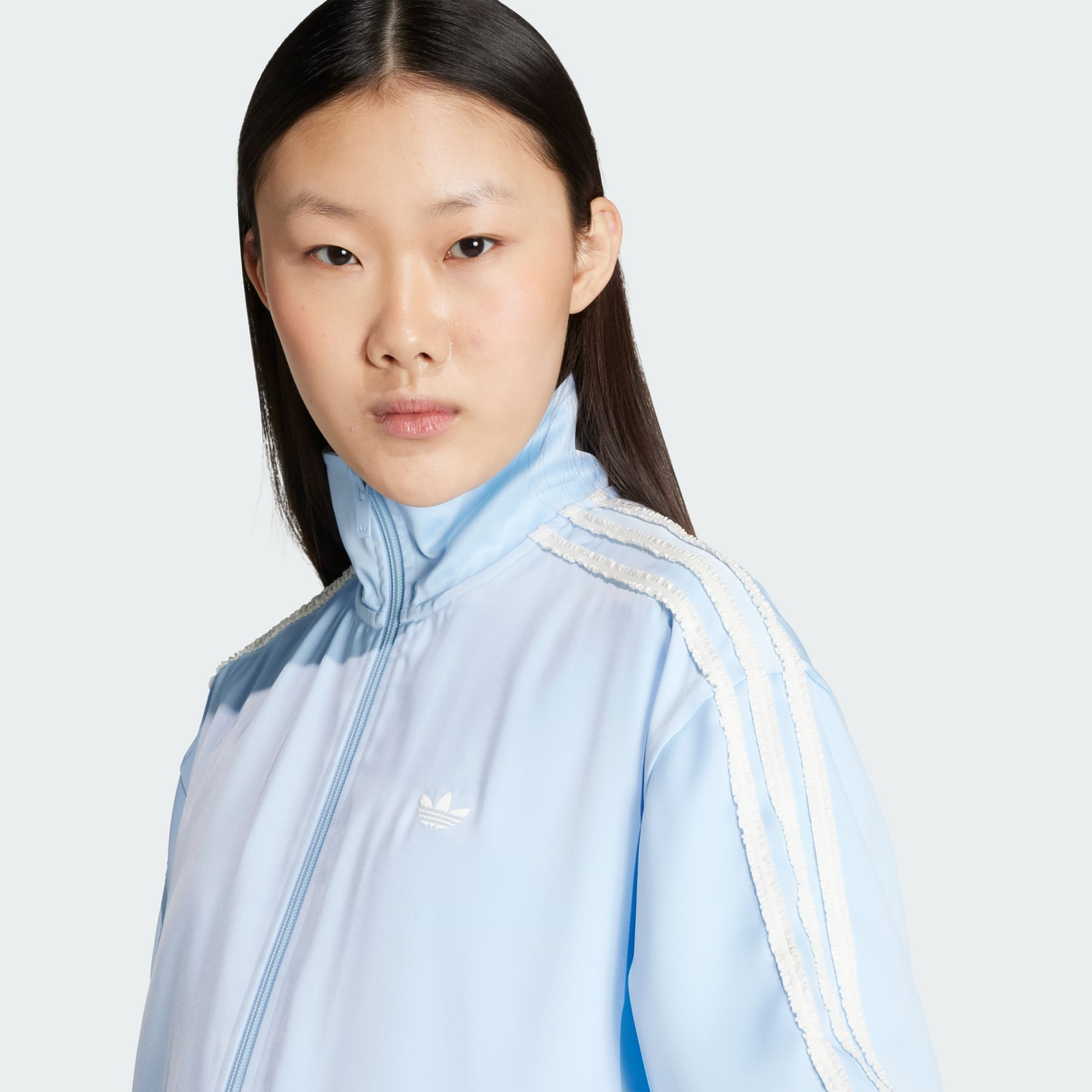 adidas Originals Satin Ruffle 3-Stripes Firebird Track Jacket - 6