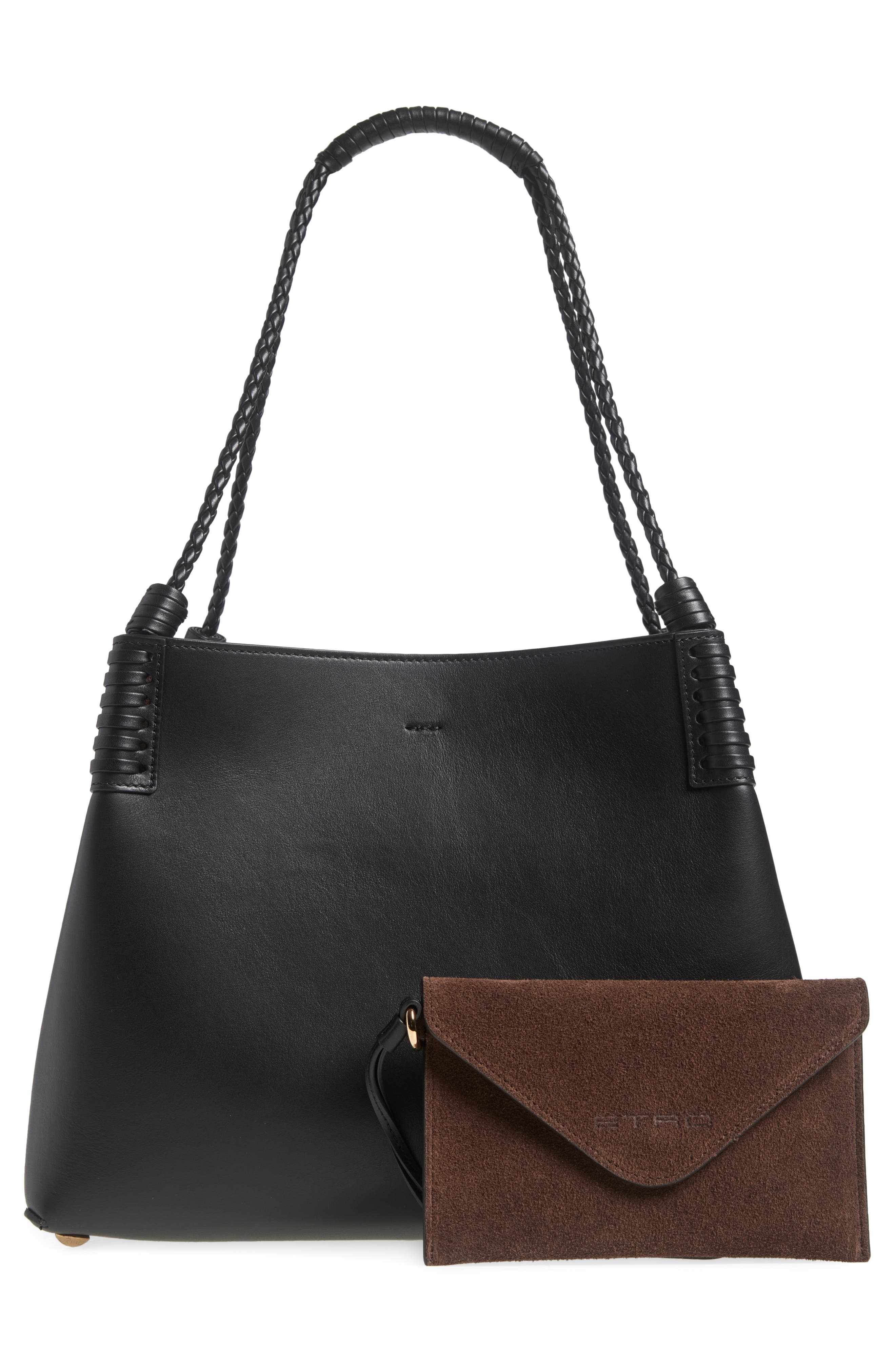 Etro Small Libra Leather Shopping Tote in N0000 Black at Nordstrom - 3