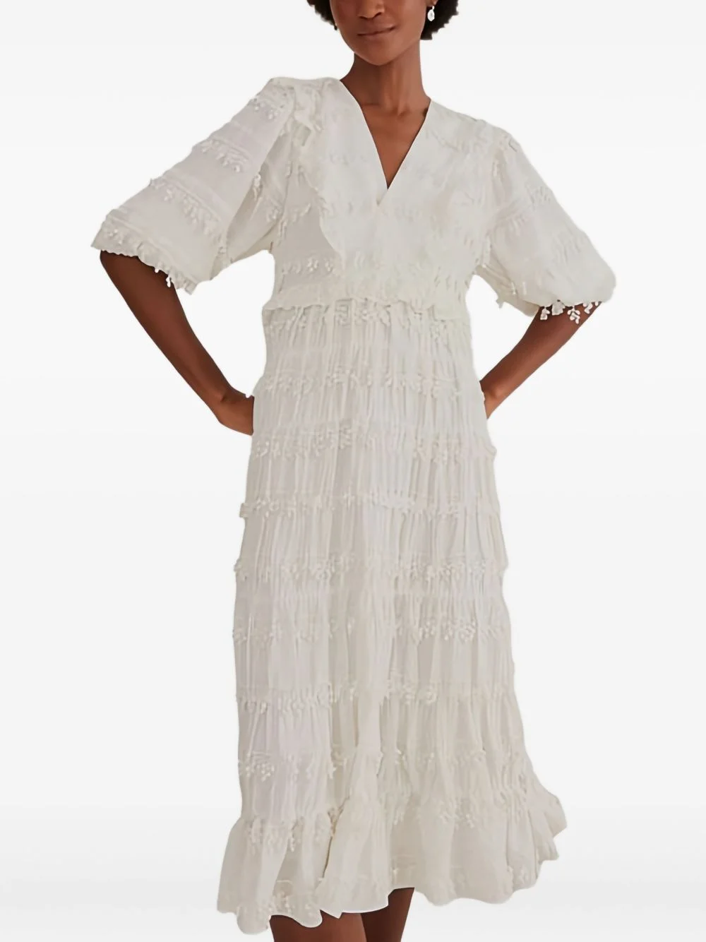 ruffles trim dress - 1