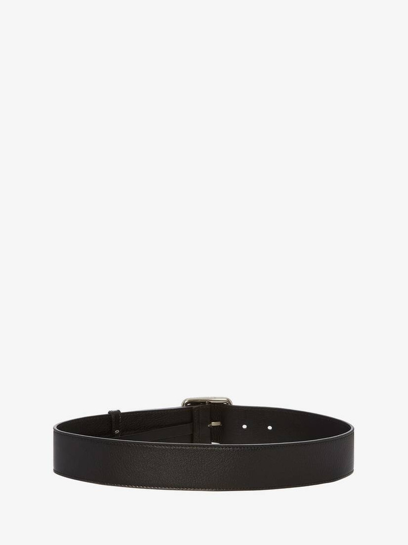 Alexander McQueen Leather Belt in Black outlook