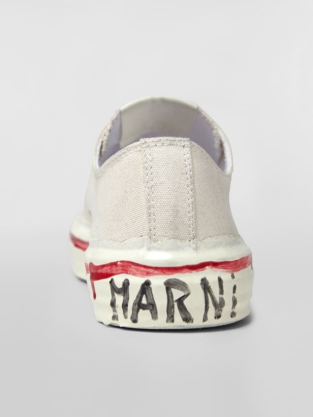 MARNI GRAFFITI LOW-TOP SNEAKER GOOEY IN CANVAS WITH PARTIAL RUBBER COATING - 5