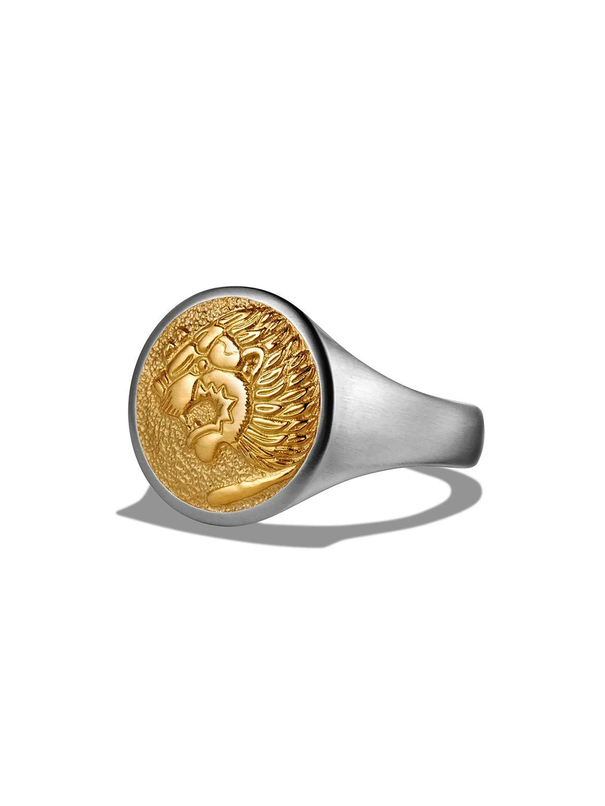 Men's Petrvs Lion Pinky Ring in Sterling Silver - Silver - 1