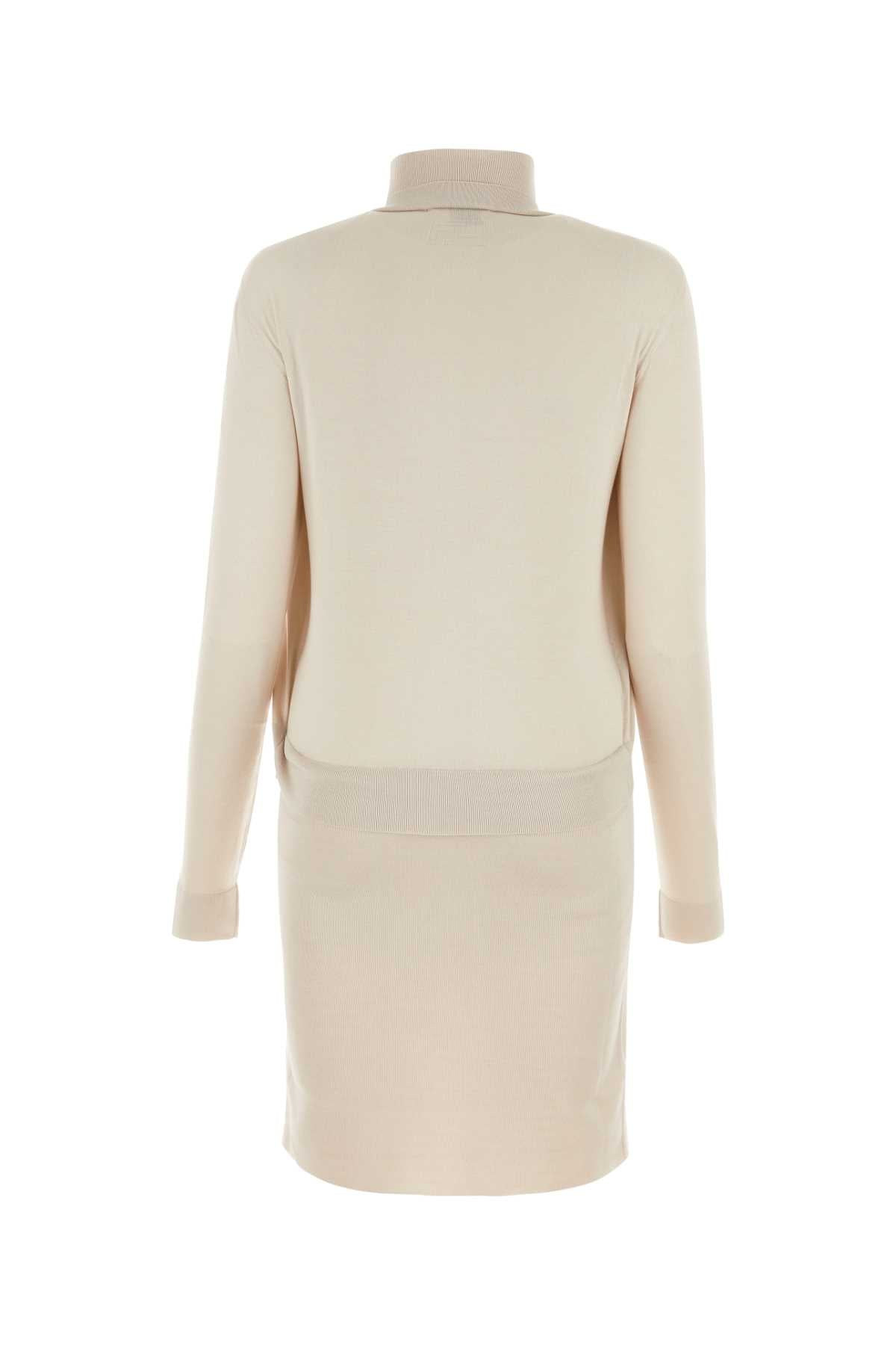 Fendi Women Light Pink Stretch Silk Blend Mini Dress - 2