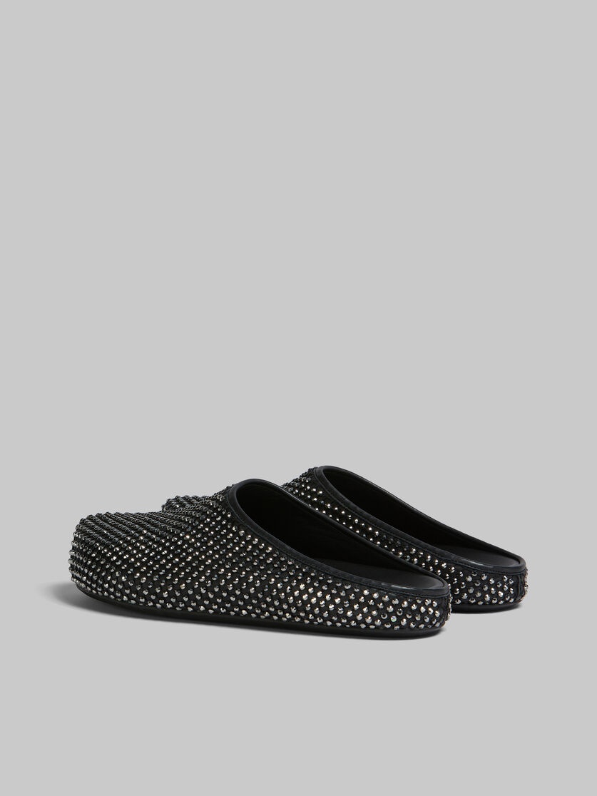 BLACK LEATHER FUSSBETT SABOT WITH RHINESTONES - 3