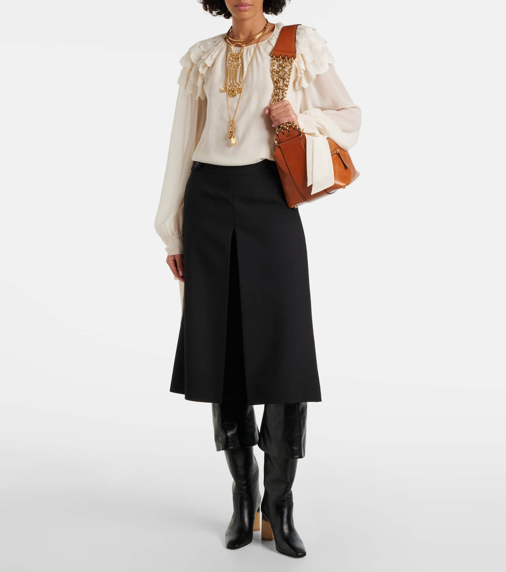 Ruffled silk blouse - 2