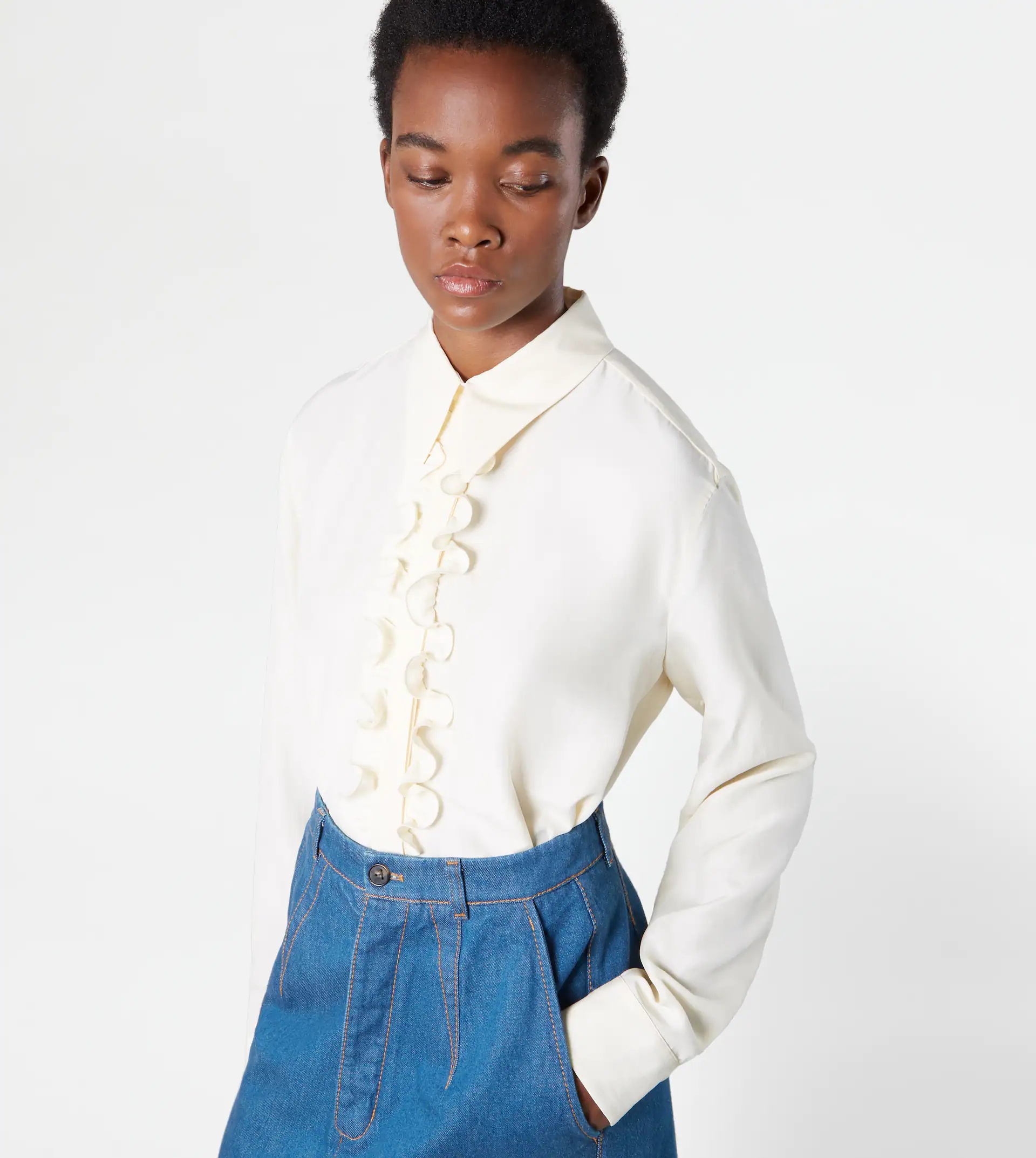 SILK BLOUSE - OFF WHITE - 7