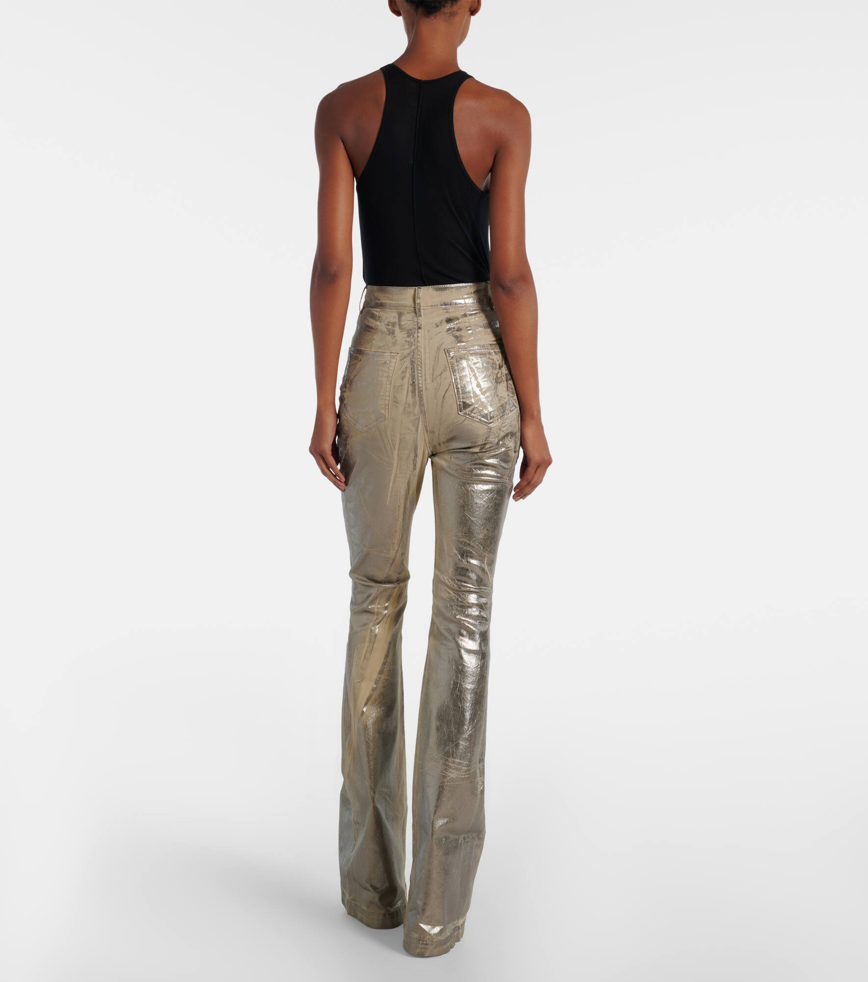 Bolan coated high-rise bootcut jeans - 3