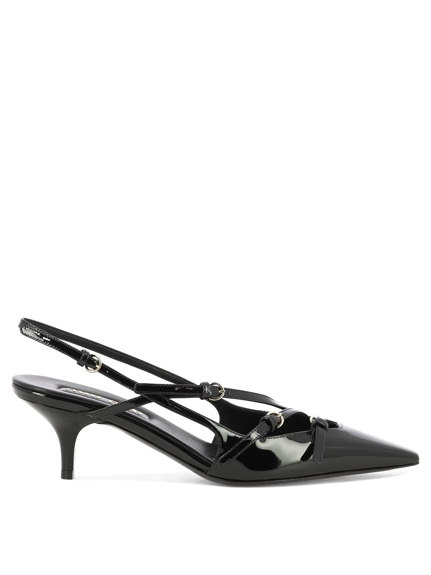Miu Miu Patent Leather Slingback Pumps With Buckles 55mm - 1