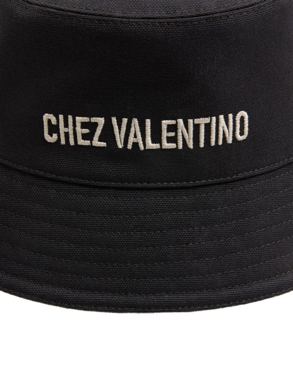 CHEZ VALENTINO COTTON BUCKET HAT WITH EMBROIDERY - 4