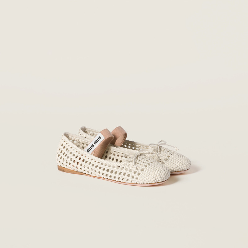 Woven nappa leather ballerinas - 1