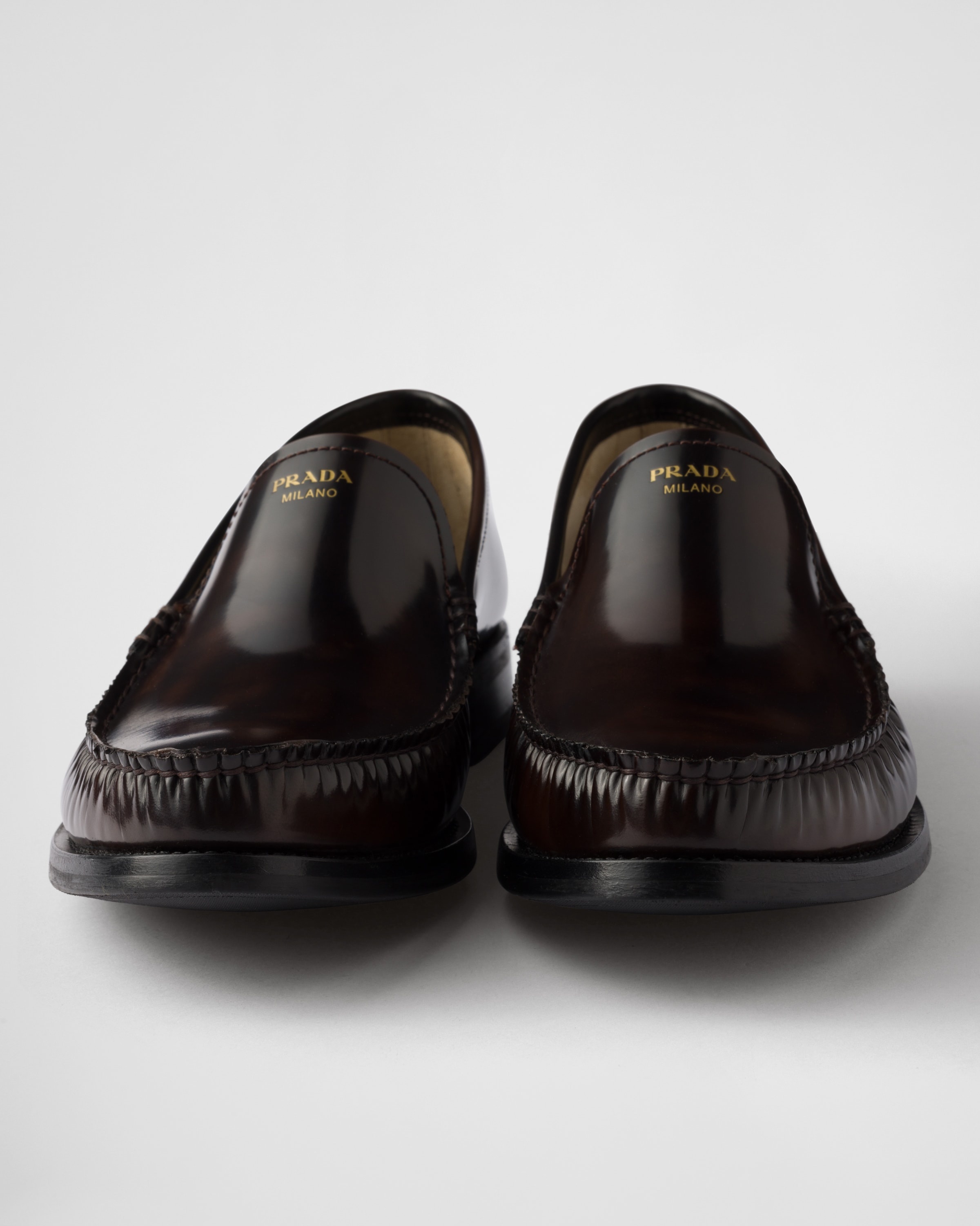 Brushed leather loafers - 5