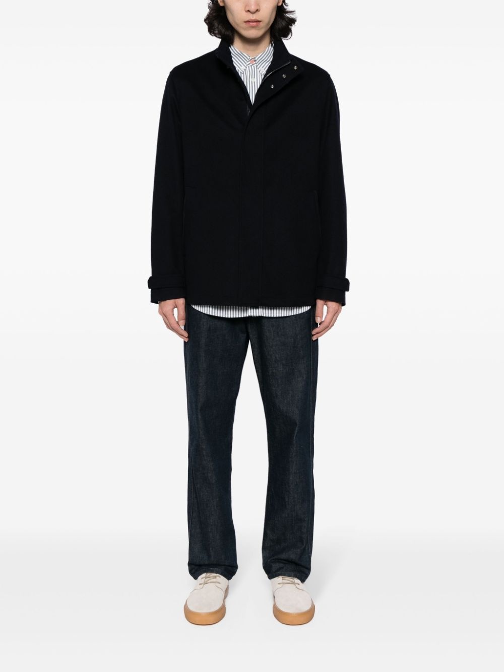 cashmere zip-up coat - 2