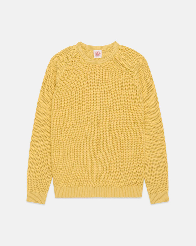 J. PRESS YELLOW SHAKER KNIT COTTON CREW NECK SWEATER - TRIM FIT outlook
