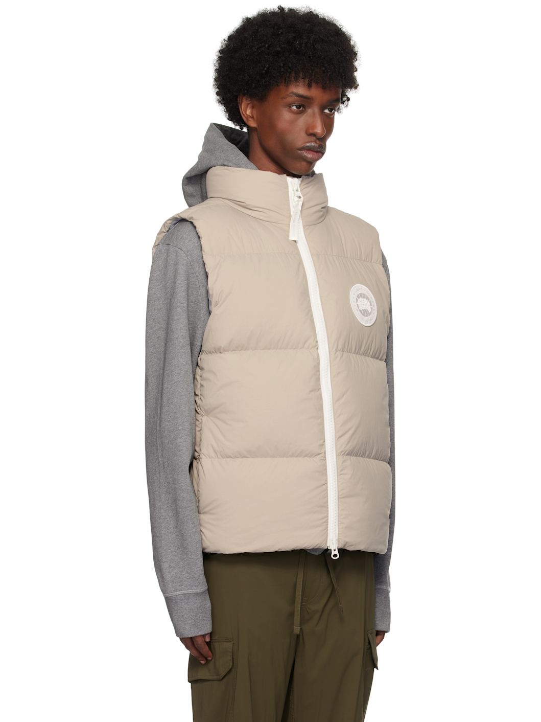 Beige White Label Lawrence Down Vest - 2