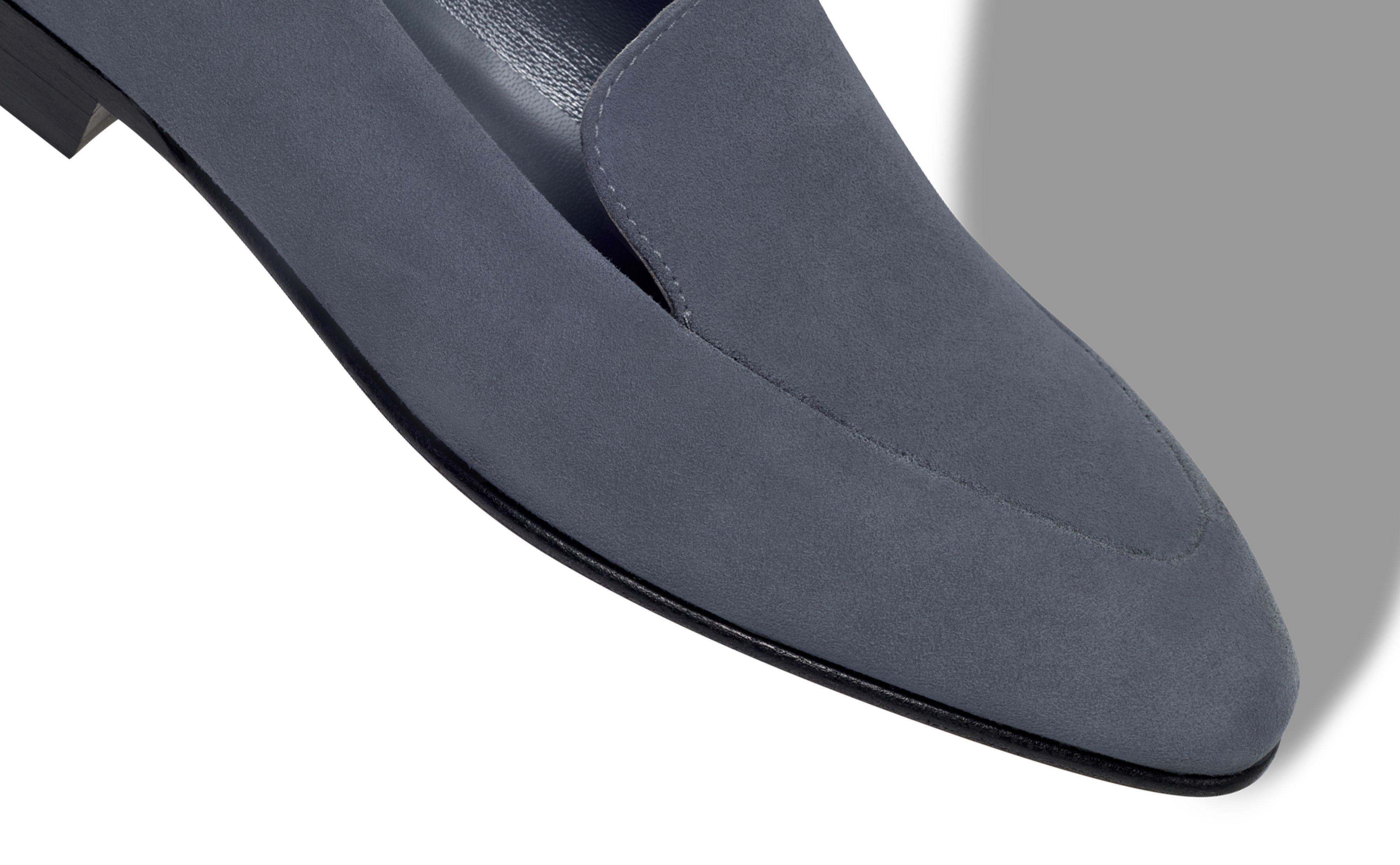 Dark Grey Suede Loafers - 4