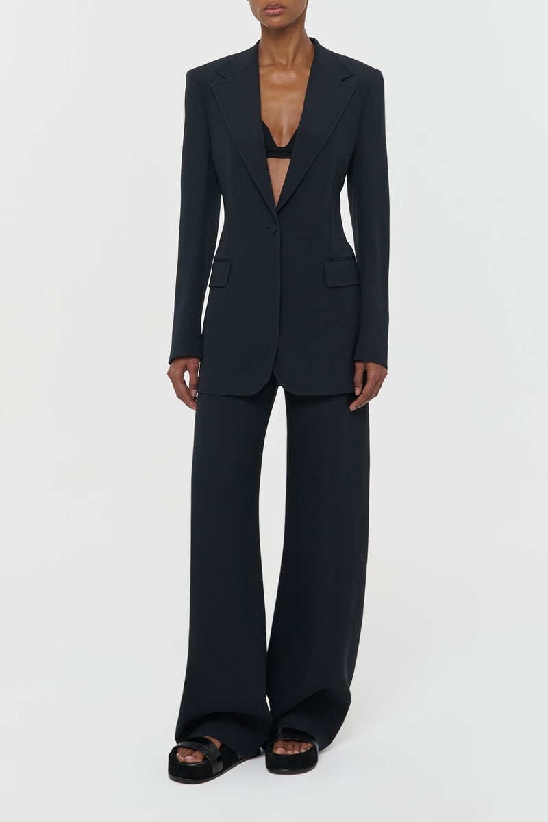 GABRIELA HEARST Orren Blazer in Black Silk Wool Cady outlook