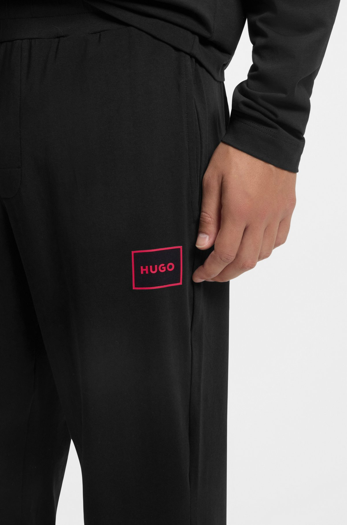 STRETCH-COTTON TRACKSUIT BOTTOMS WITH LOGO PRINT - 5