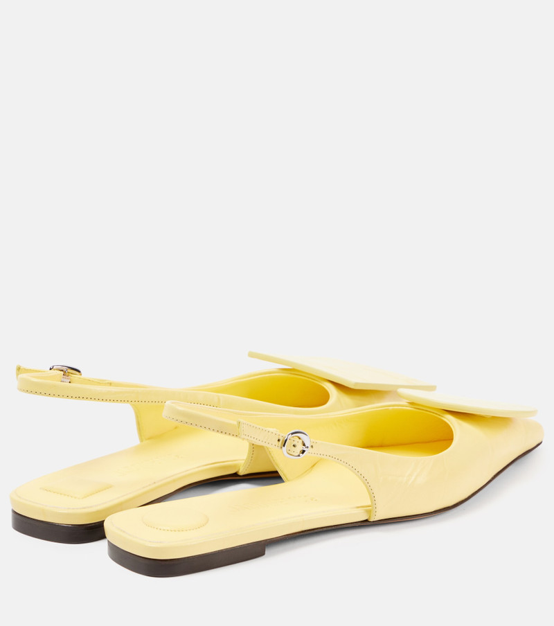 JACQUEMUS Les Slingbacks Duelo leather ballet flats outlook