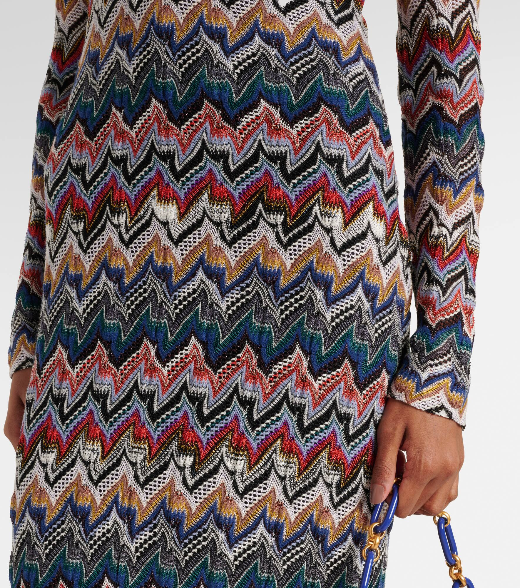Zigzag lamé midi dress - 5