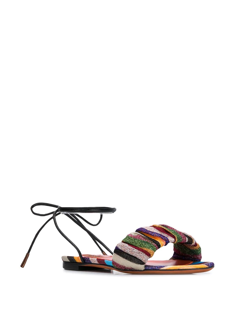 striped lace-up sandals - 2