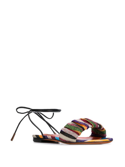 Missoni striped lace-up sandals outlook