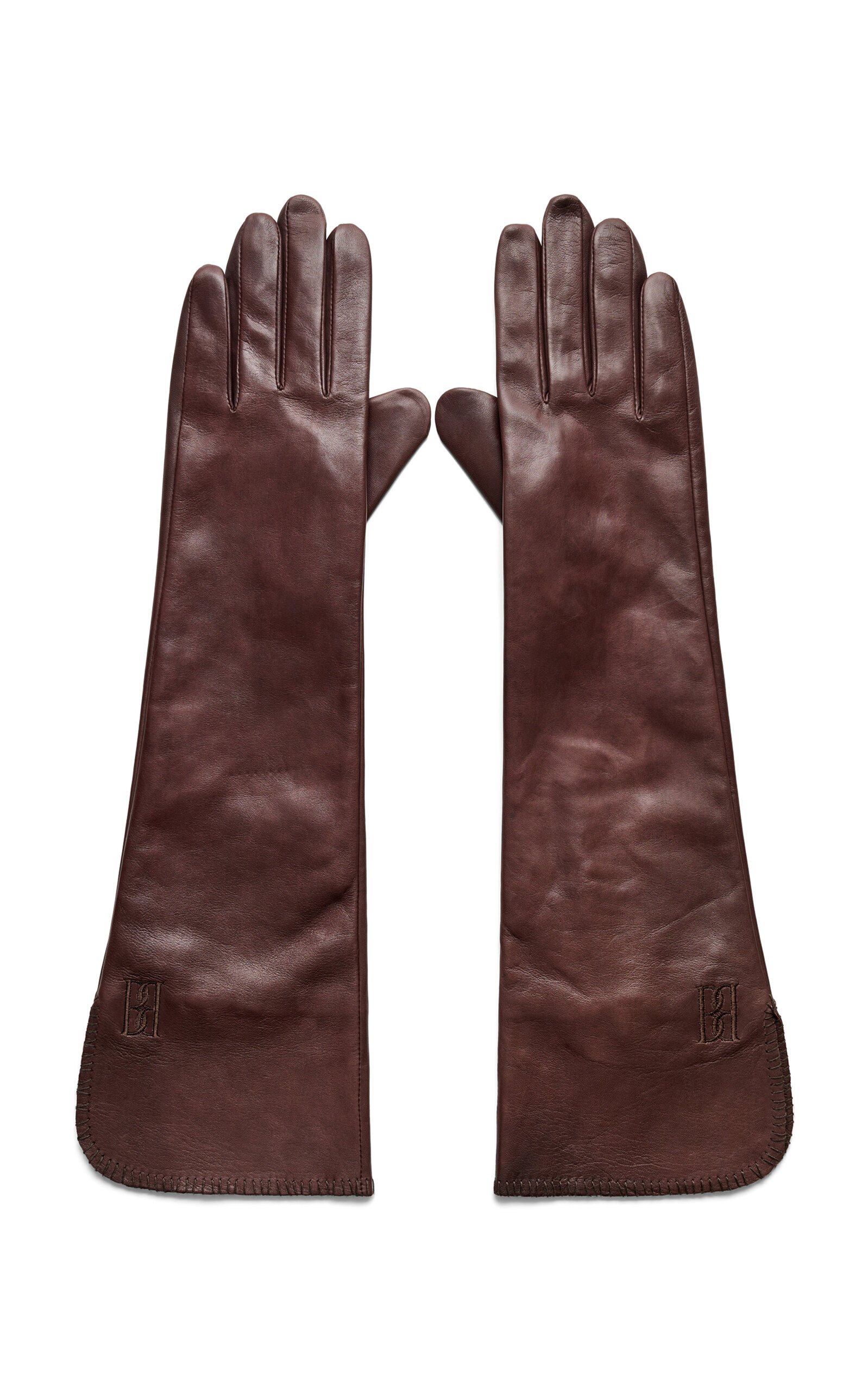 Gemi Long Leather Gloves brown - 1