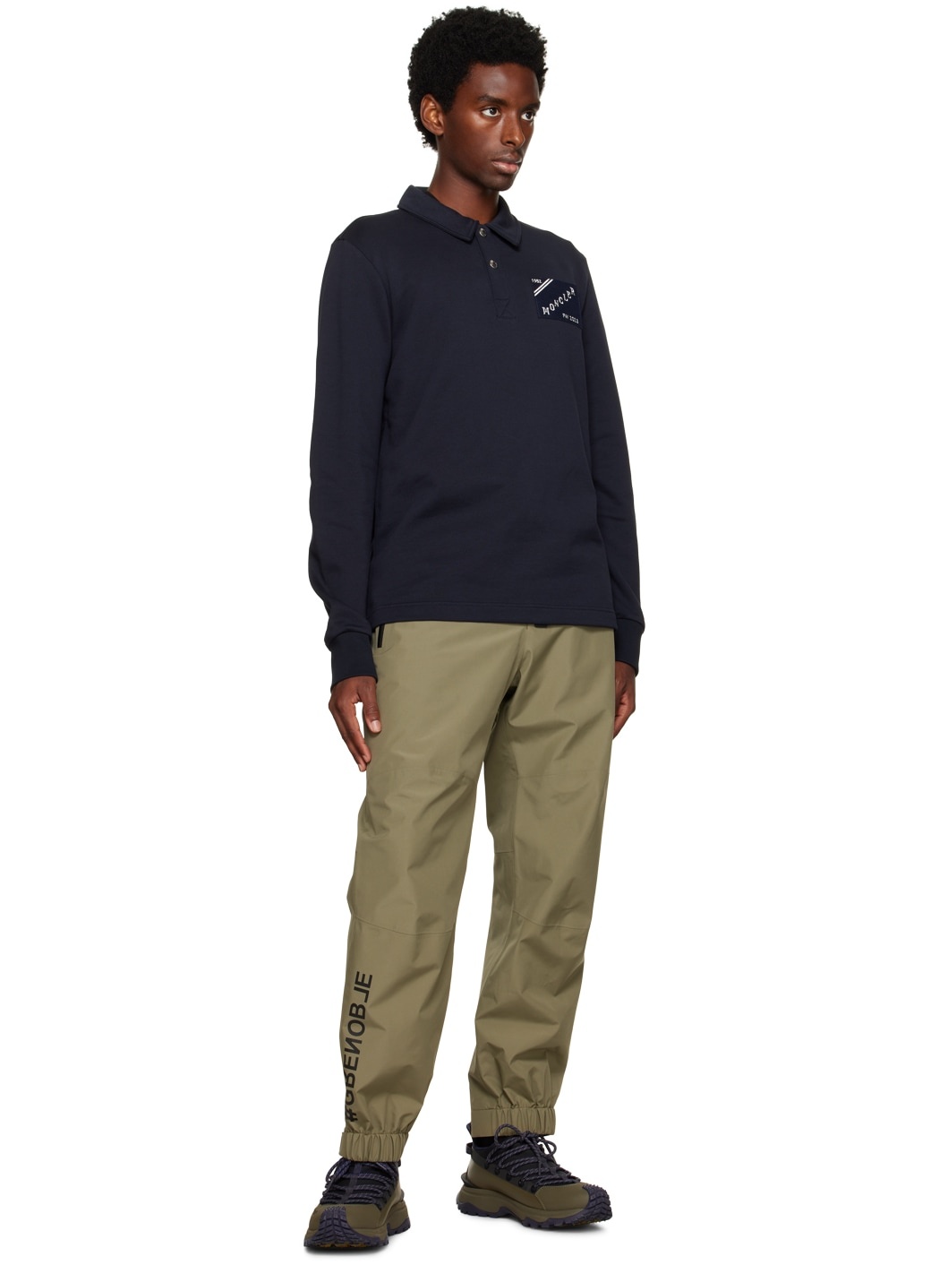 Navy Spread Collar Polo - 5
