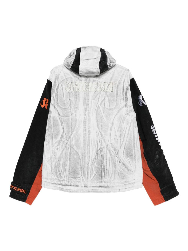 KUSIKOHC flame-print windbreaker jacket outlook