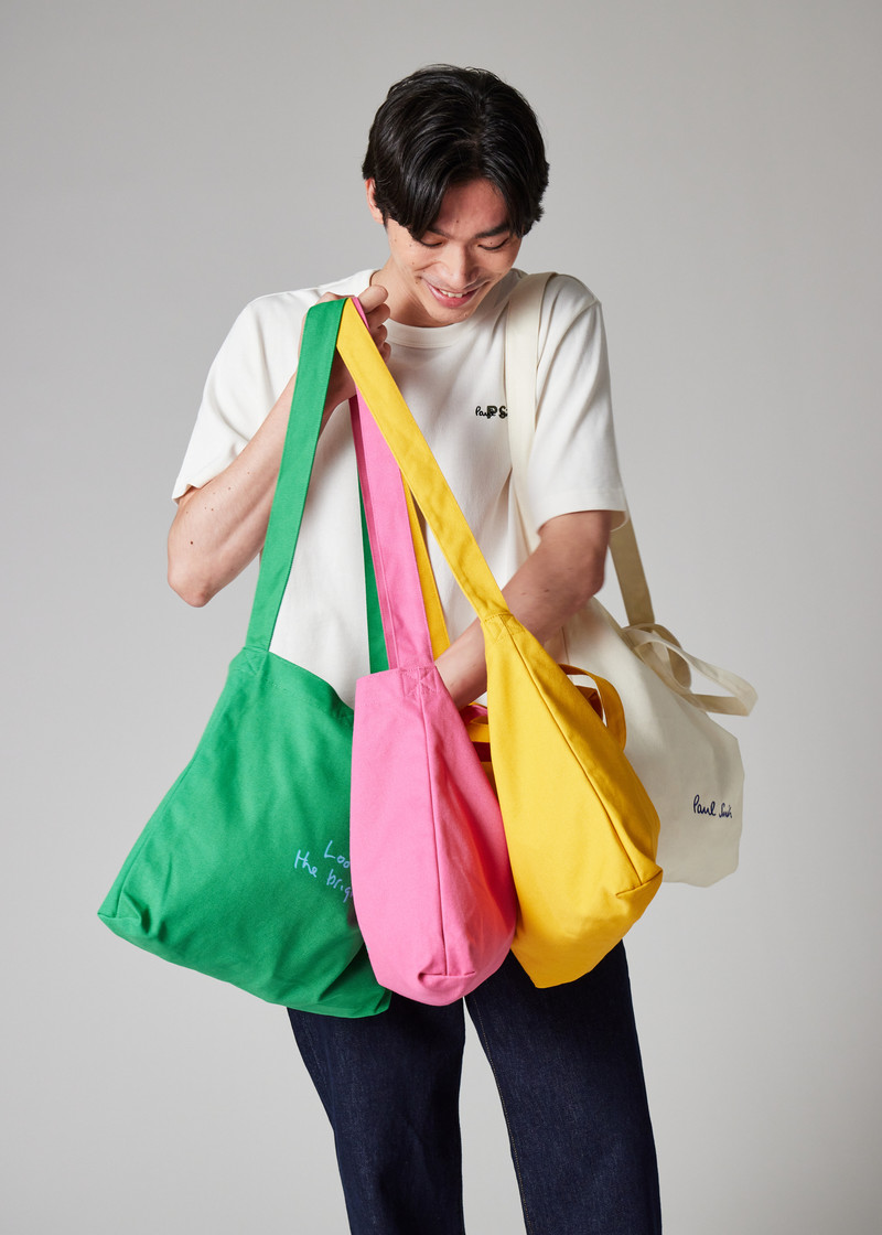 Pink Cotton-Canvas Quote Tote Bag 7