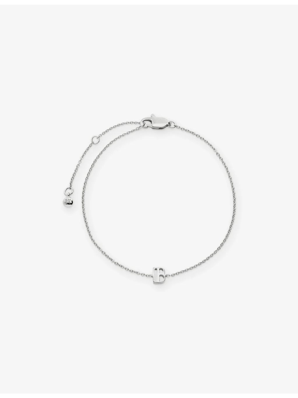 Initial B 925 Sterling Silver Chain Bracelet - 1