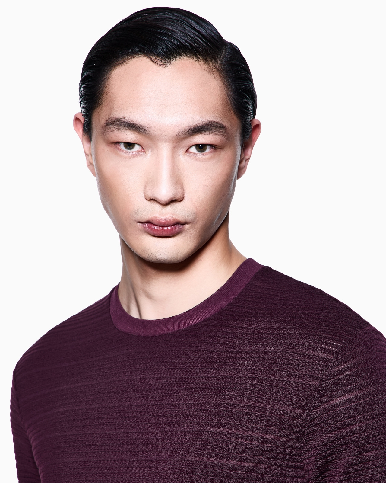 WOOL JERSEY CREW-NECK T-SHIRT WITH A STRIPED MOTIF - 5